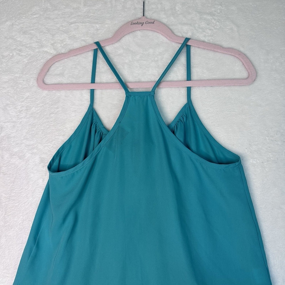 VaVa By Jon Han S Racerback Top Straps Green Embellished Ruffle Tie Front - Picture 10 of 12